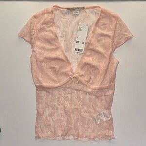 pink lace top | urban outfitters